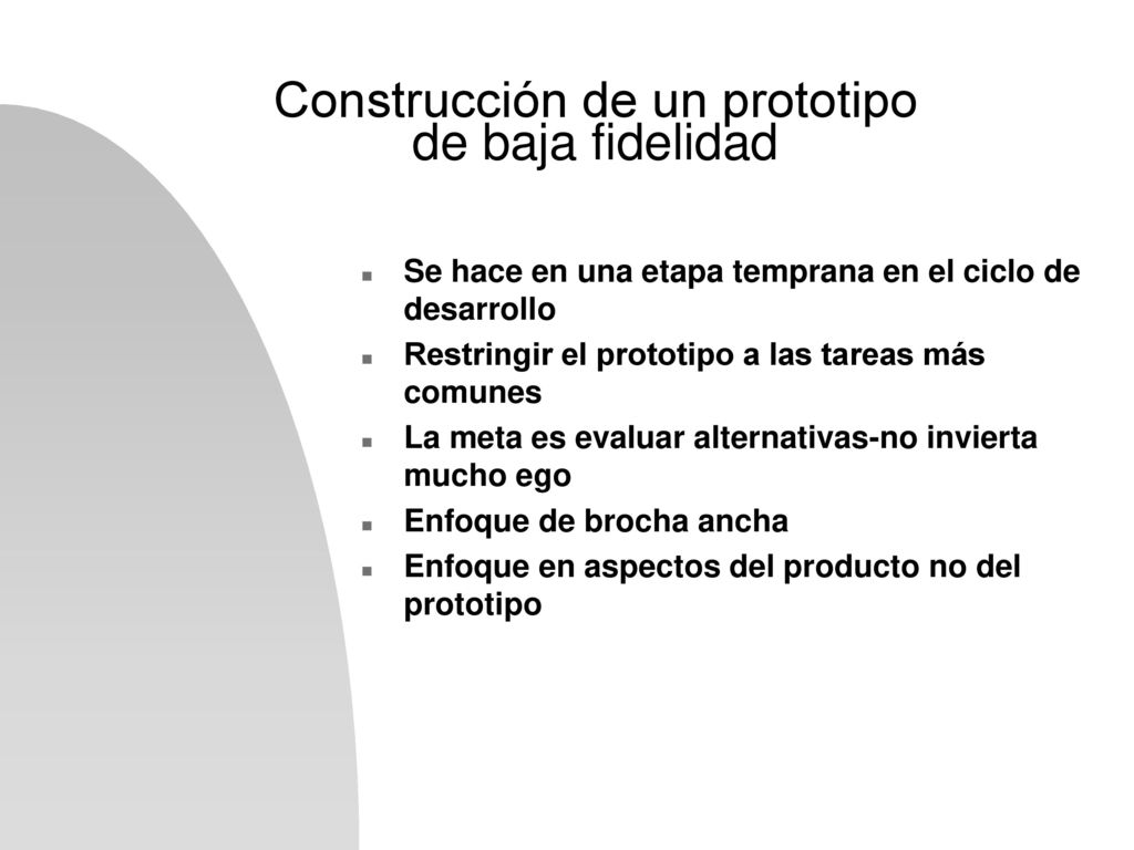 Construcción de un prototipo de baja fidelidad