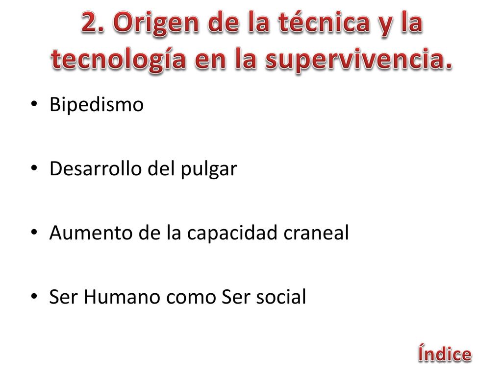 2. Origen de la técnica y la tecnología en la supervivencia.