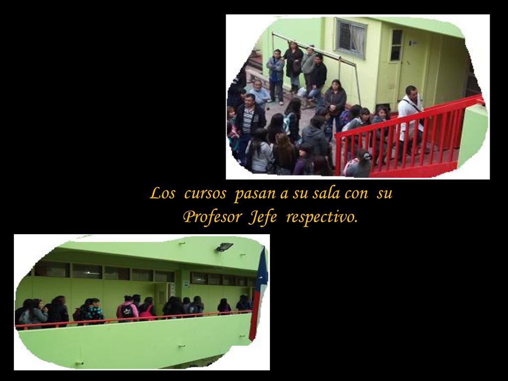 Los cursos pasan a su sala con su Profesor Jefe respectivo.