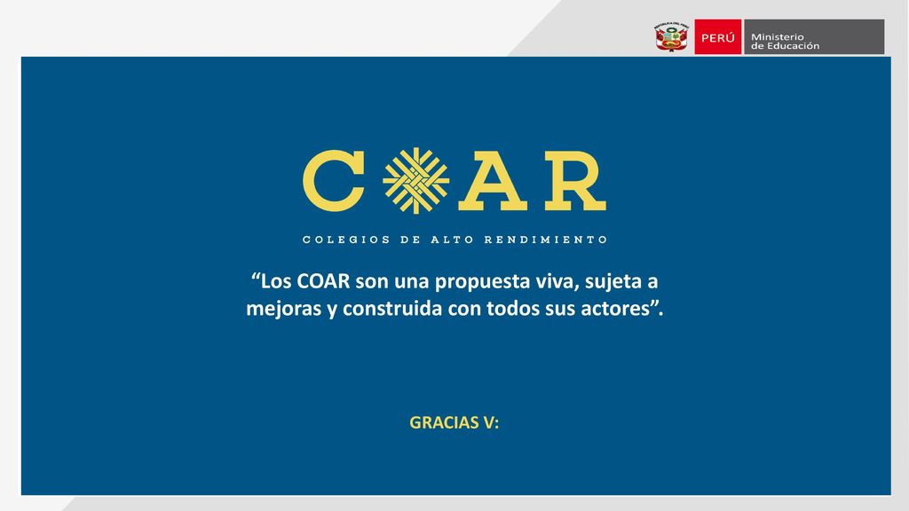 Los COAR son una propuesta viva, sujeta a mejoras y construida con todos sus actores .