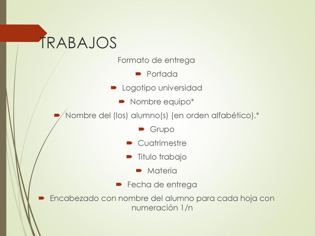TRABAJOS Formato de entrega Portada Logotipo universidad