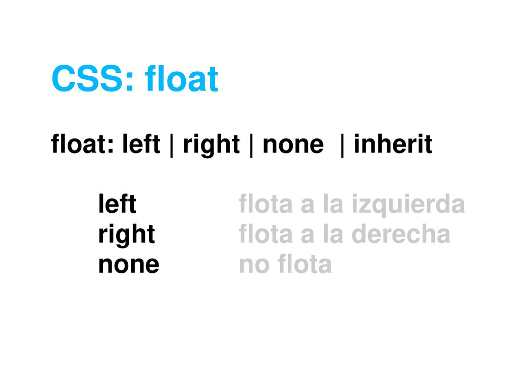CSS: float float: left | right | none | inherit