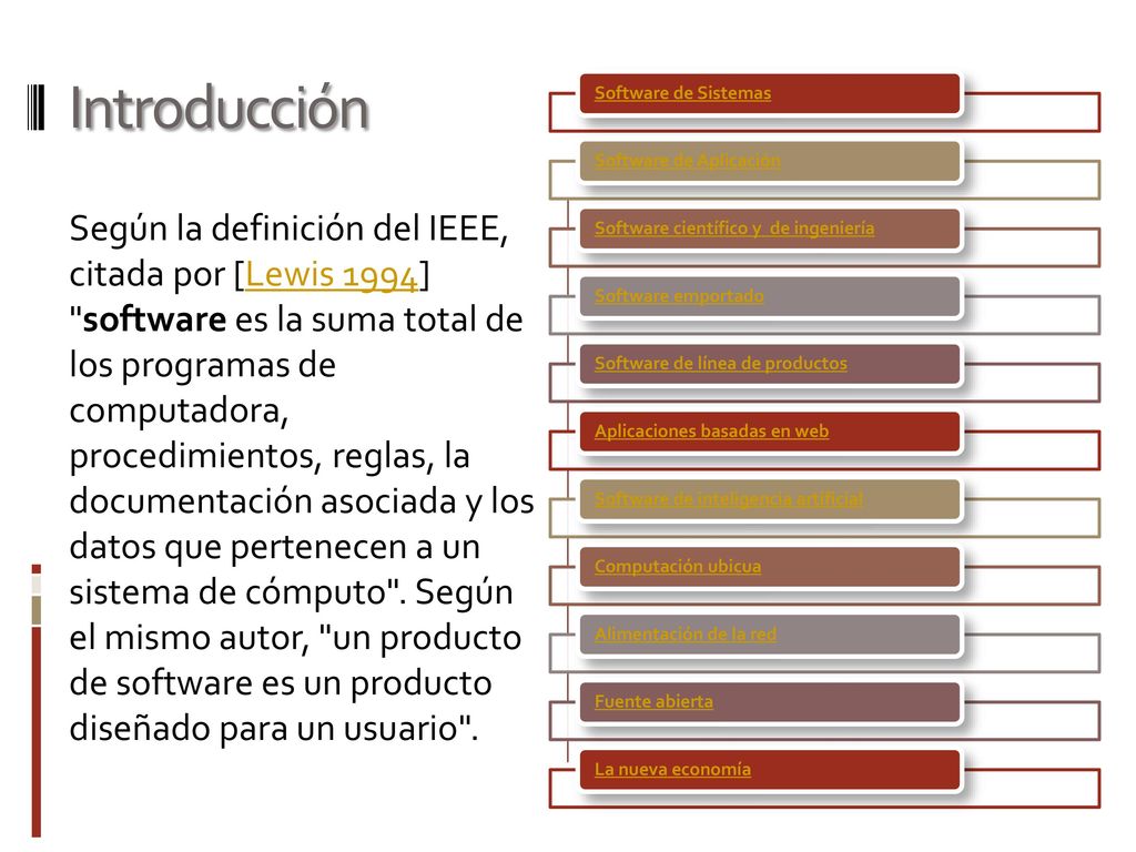 Introducción Software de Sistemas. Software de Aplicación. Software científico y de ingeniería. Software emportado.