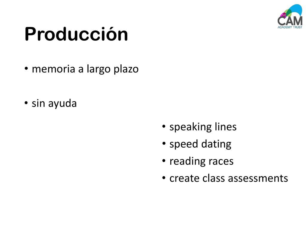 Producción memoria a largo plazo sin ayuda speaking lines speed dating
