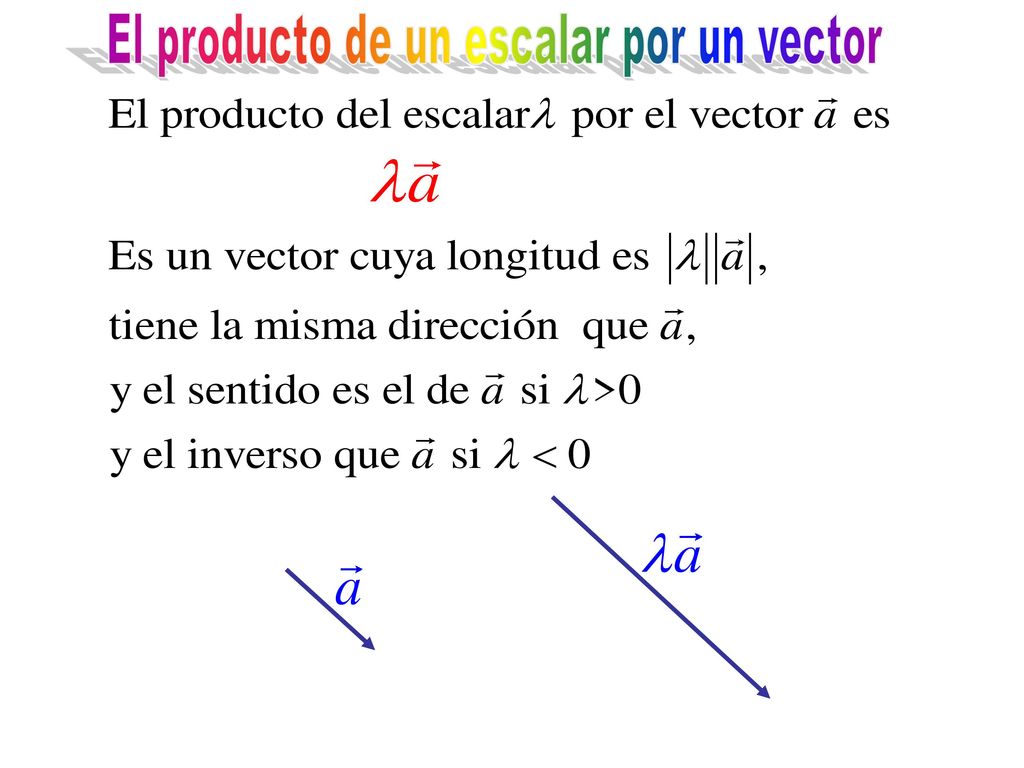 El producto de un escalar por un vector