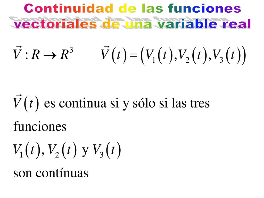 Continuidad de las funciones vectoriales de una variable real