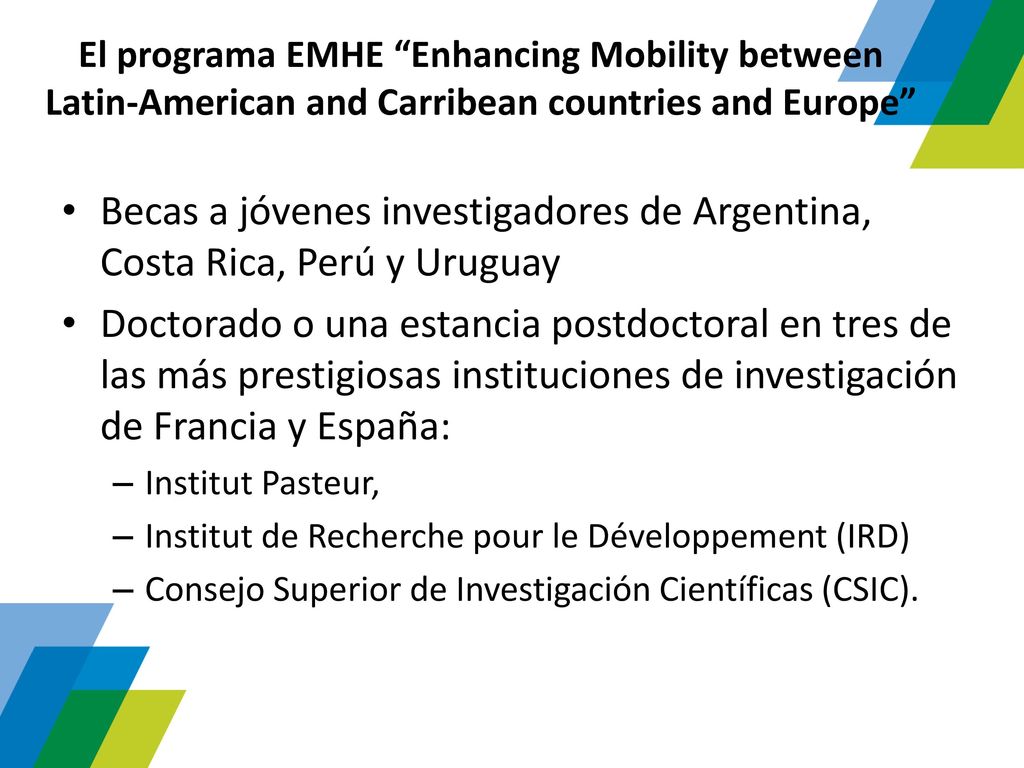 El programa EMHE Enhancing Mobility between Latin-American and Carribean countries and Europe