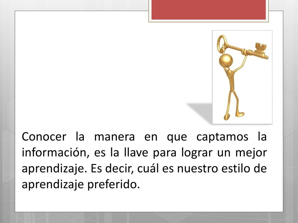 Conocer la manera en que captamos la información, es la llave para lograr un mejor aprendizaje.
