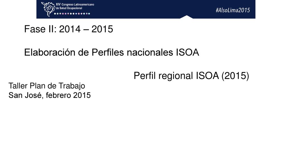 Elaboración de Perfiles nacionales ISOA Perfil regional ISOA (2015)