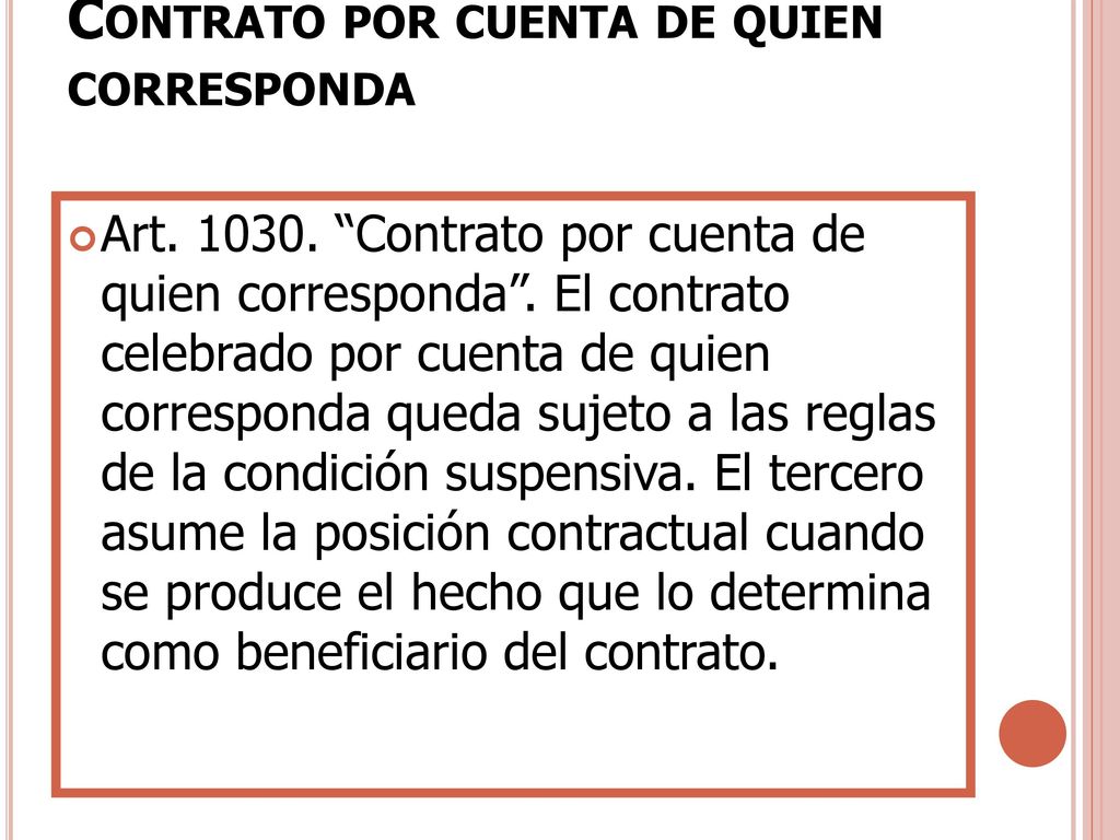 Contrato por cuenta de quien corresponda