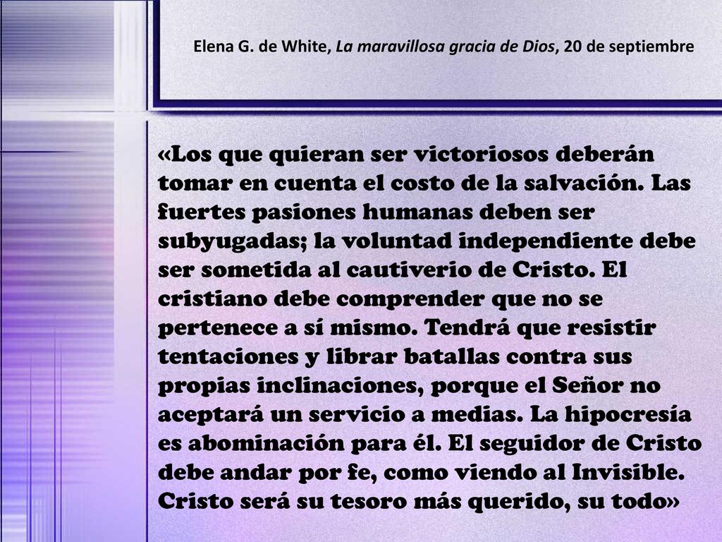 Elena G. de White, La maravillosa gracia de Dios, 20 de septiembre