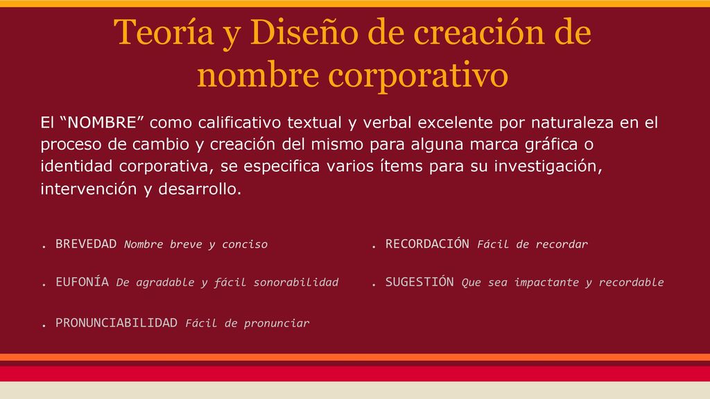 Teoría y Diseño de creación de nombre corporativo
