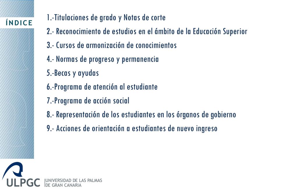 1.-Titulaciones de grado y Notas de corte