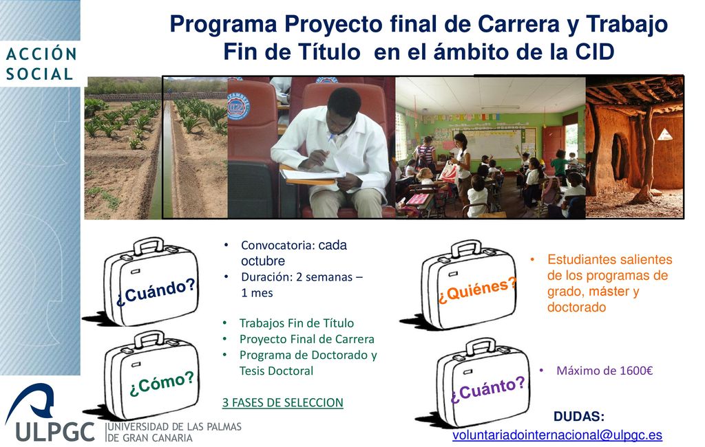 Programa Proyecto final de Carrera y Trabajo Fin de Título en el ámbito de la CID