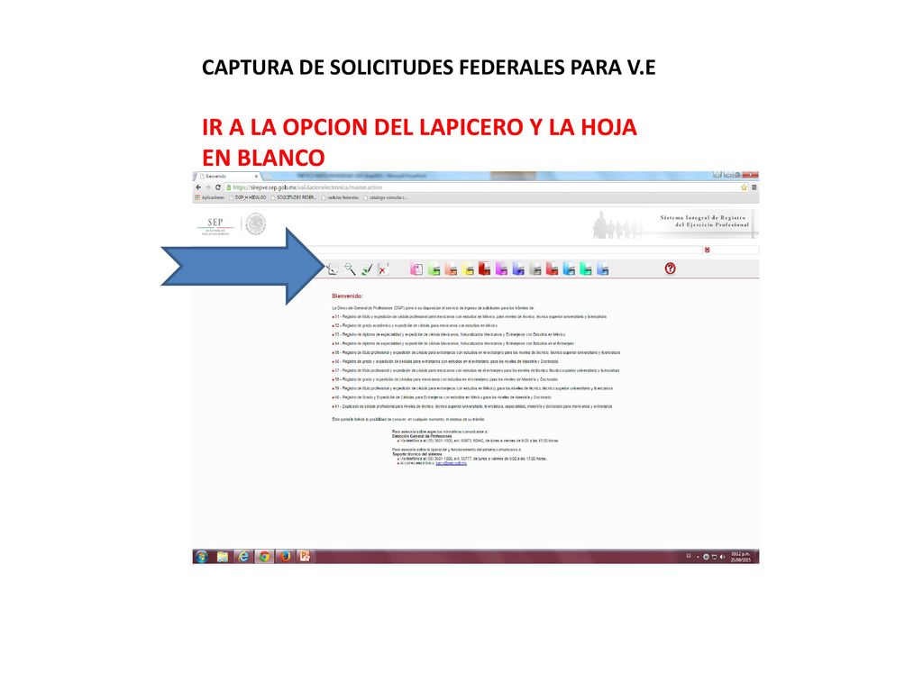 IR A LA OPCION DEL LAPICERO Y LA HOJA EN BLANCO