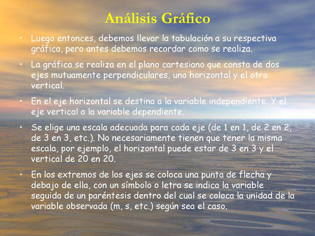 Análisis Gráfico Luego entonces, debemos llevar la tabulación a su respectiva gráfica, pero antes debemos recordar como se realiza.