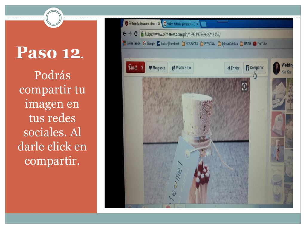 Paso 12. Podrás compartir tu imagen en tus redes sociales. Al darle click en compartir.