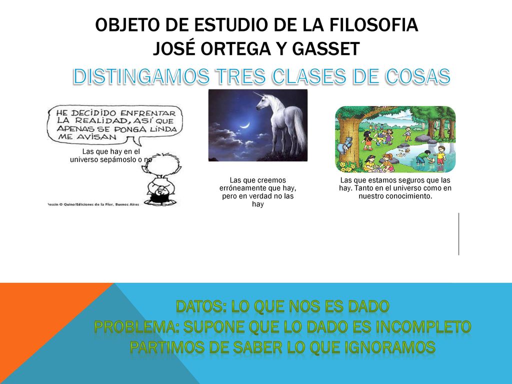 OBJETO DE ESTUDIO DE LA FILOSOFIA JOSÉ ORTEGA Y GASSET