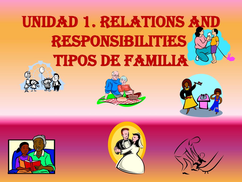 UNIDAD 1. RELATIONS AND RESPONSIBILITIES. TIPOS DE FAMILIA