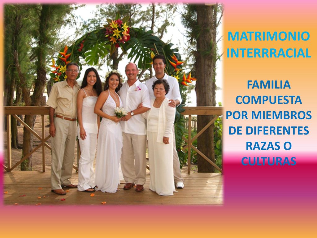 MATRIMONIO INTERRRACIAL FAMILIA COMPUESTA POR MIEMBROS DE DIFERENTES RAZAS O CULTURAS