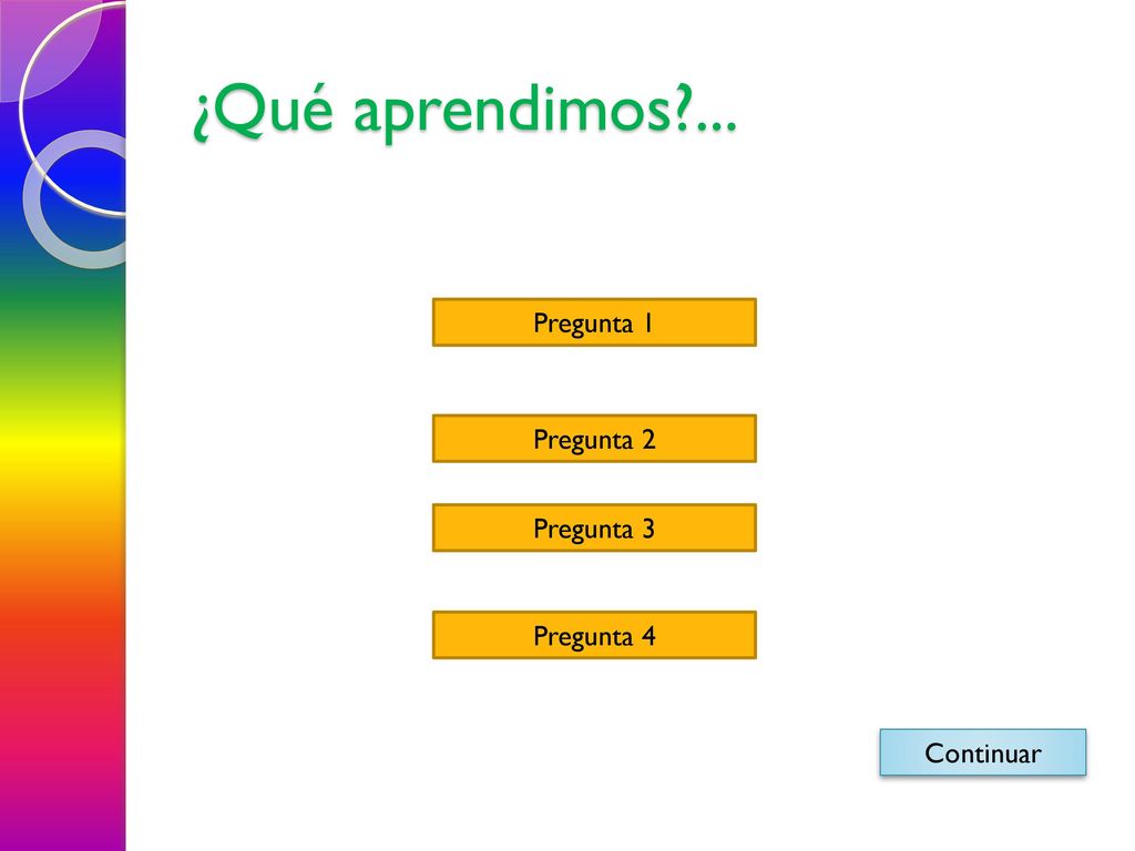 ¿Qué aprendimos ... Pregunta 1 Pregunta 2 Pregunta 3 Pregunta 4