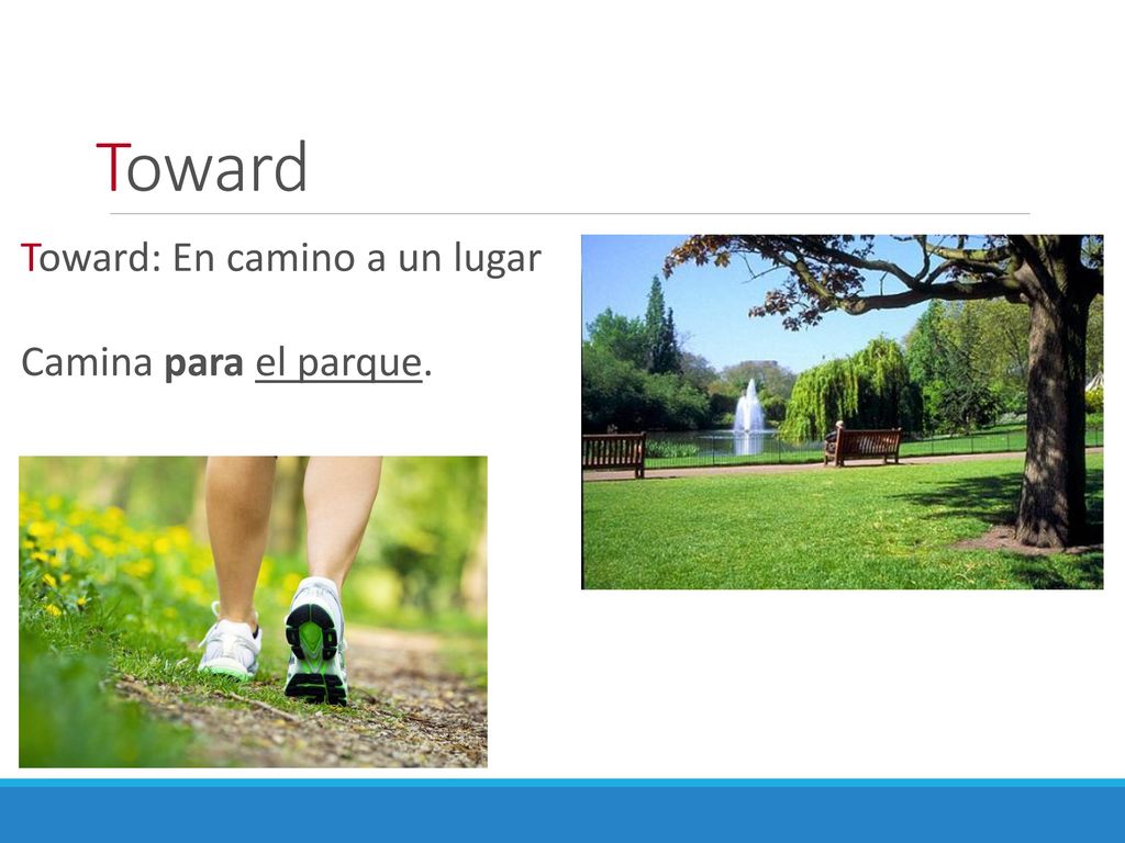 Toward Toward: En camino a un lugar Camina para el parque.