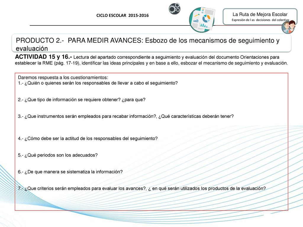 CICLO ESCOLAR La Ruta de Mejora Escolar. Expresión de l as decisiones del colectivo.
