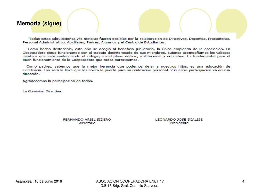 ASOCIACION COOPERADORA ENET 17 D.E.13 Brig. Gral. Cornelio Saavedra