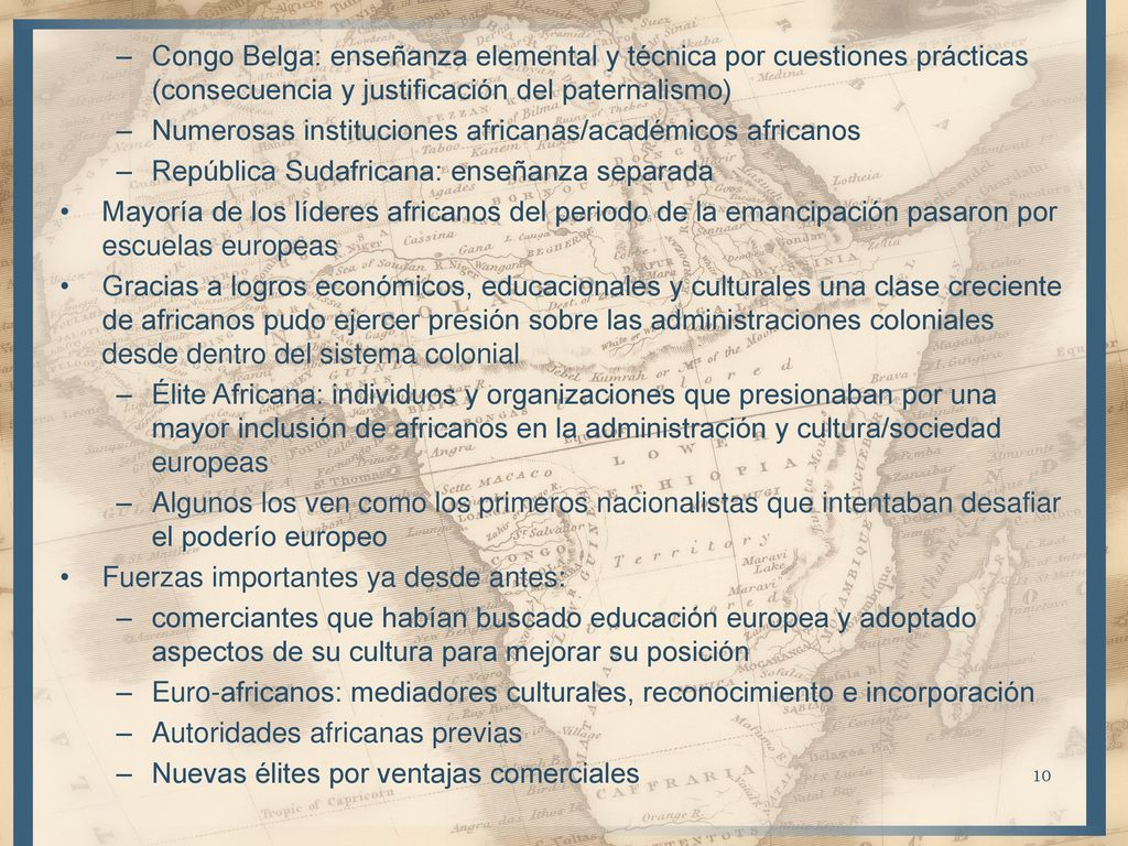 Congo Belga: enseñanza elemental y técnica por cuestiones prácticas (consecuencia y justificación del paternalismo)