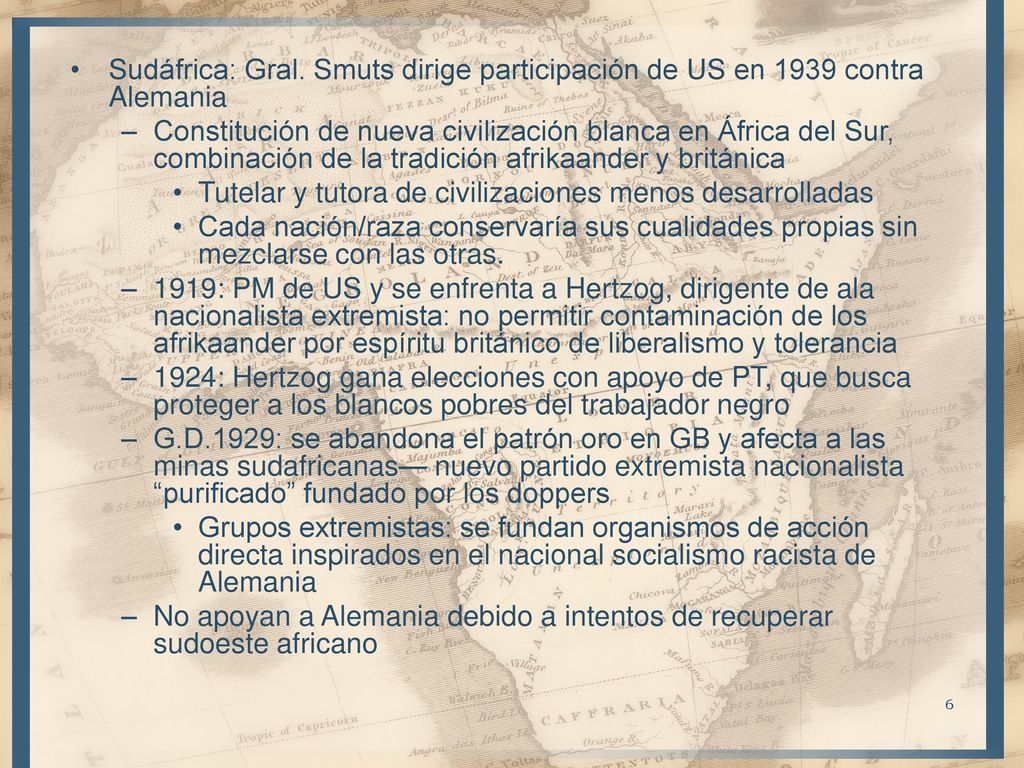 Sudáfrica: Gral. Smuts dirige participación de US en 1939 contra Alemania