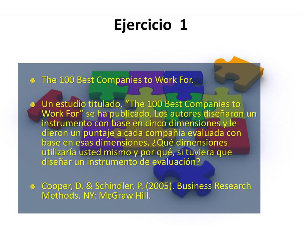 Ejercicio 1 The 100 Best Companies to Work For.