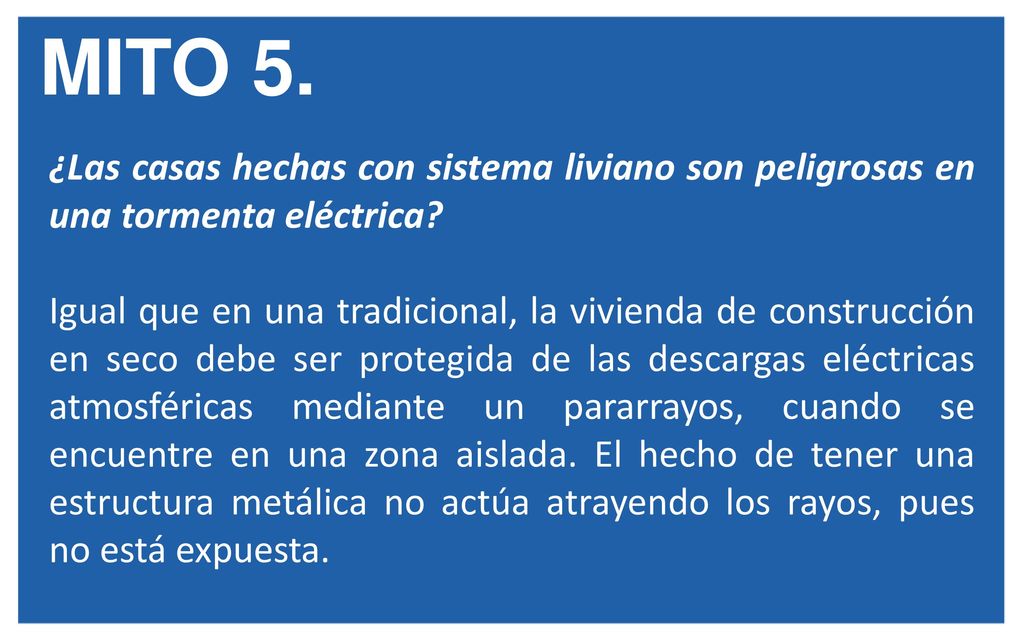 MITO 5. ¿Las casas hechas con sistema liviano son peligrosas en una tormenta eléctrica