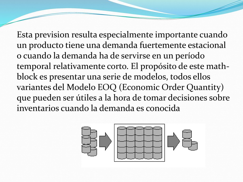 Esta prevision resulta especialmente importante cuando un producto tiene una demanda fuertemente estacional o cuando la demanda ha de servirse en un período temporal relativamente corto.
