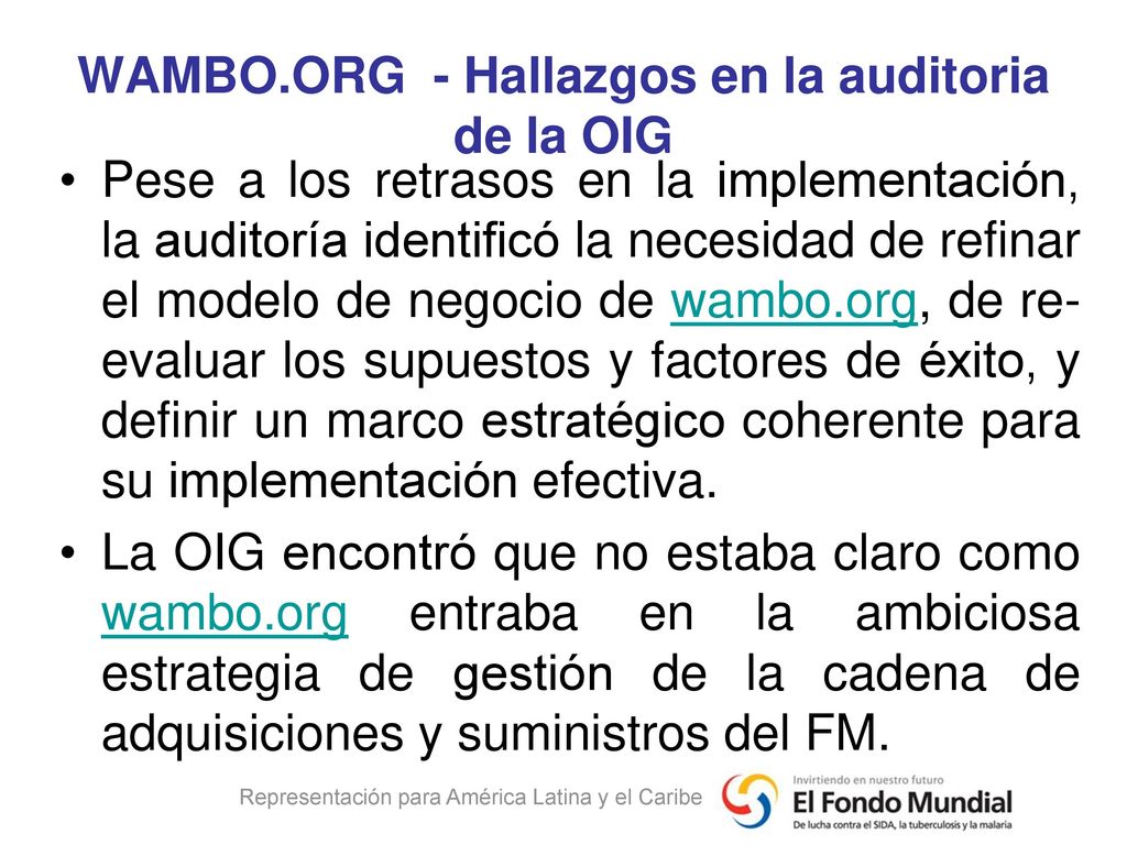 WAMBO.ORG - Hallazgos en la auditoria de la OIG