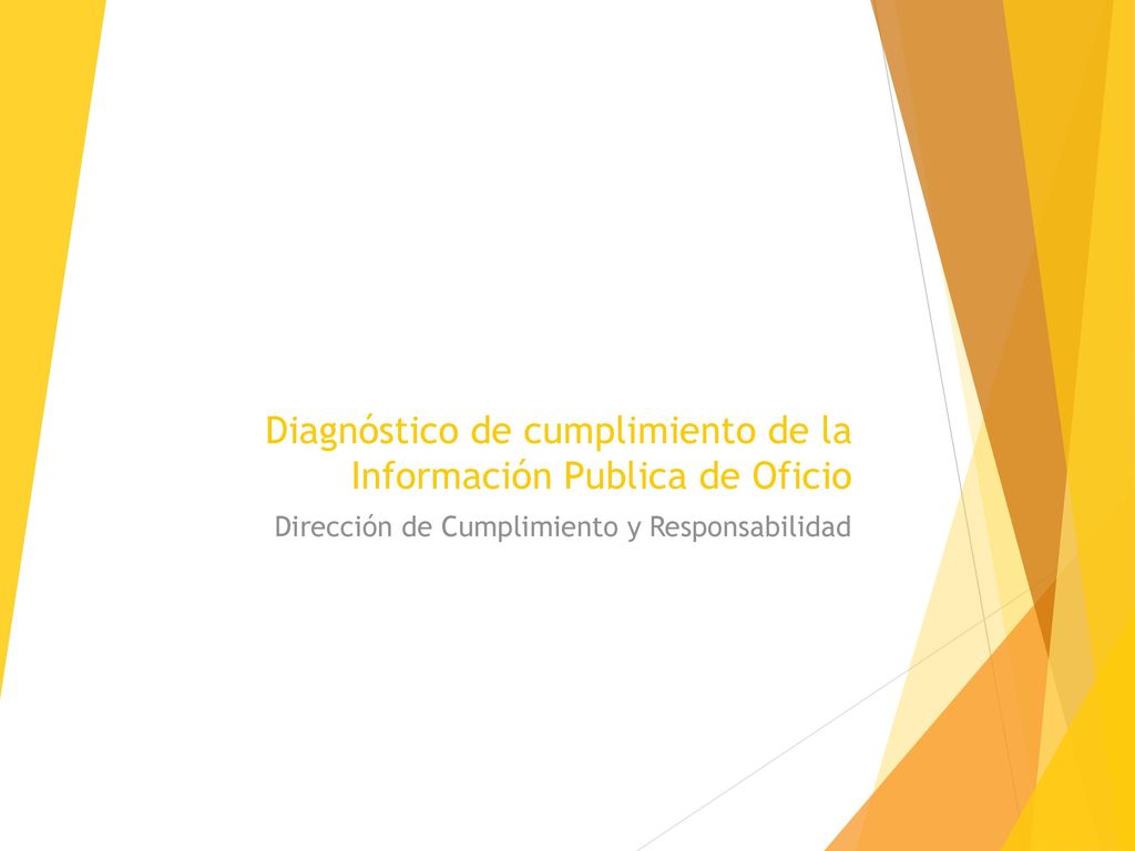 Diagnóstico de cumplimiento de la Información Publica de Oficio