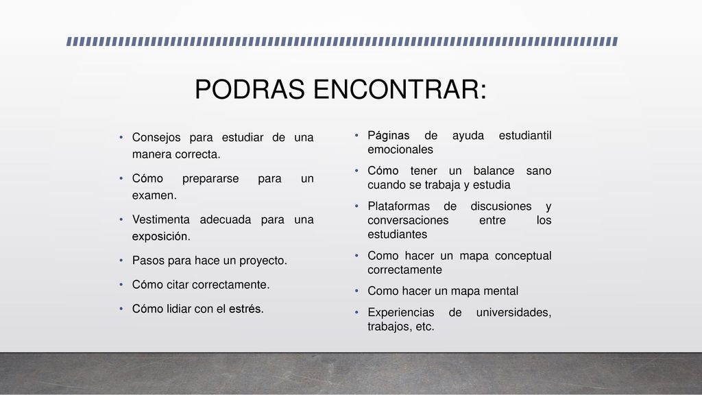 PODRAS ENCONTRAR: Consejos para estudiar de una manera correcta.