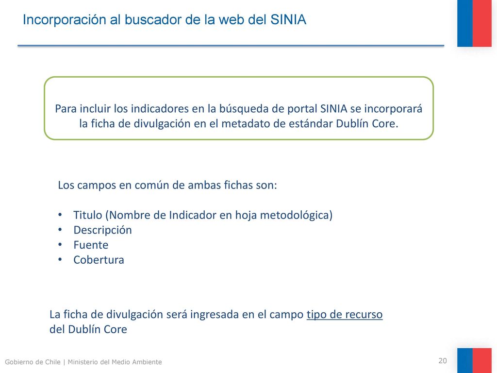Incorporación al buscador de la web del SINIA