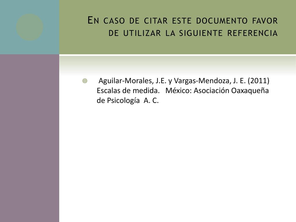 En caso de citar este documento favor de utilizar la siguiente referencia