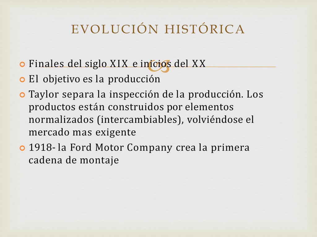 EVOLUCIÓN HISTÓRICA Finales del siglo XIX e inicios del XX