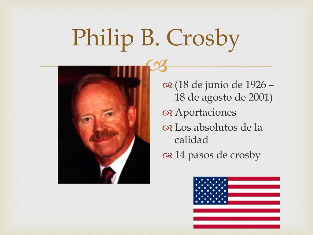 Philip B. Crosby (18 de junio de 1926 – 18 de agosto de 2001)