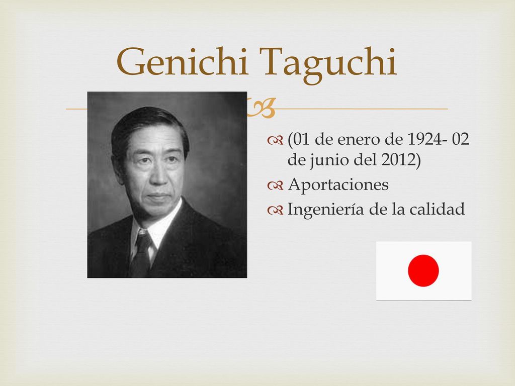 Genichi Taguchi (01 de enero de de junio del 2012)