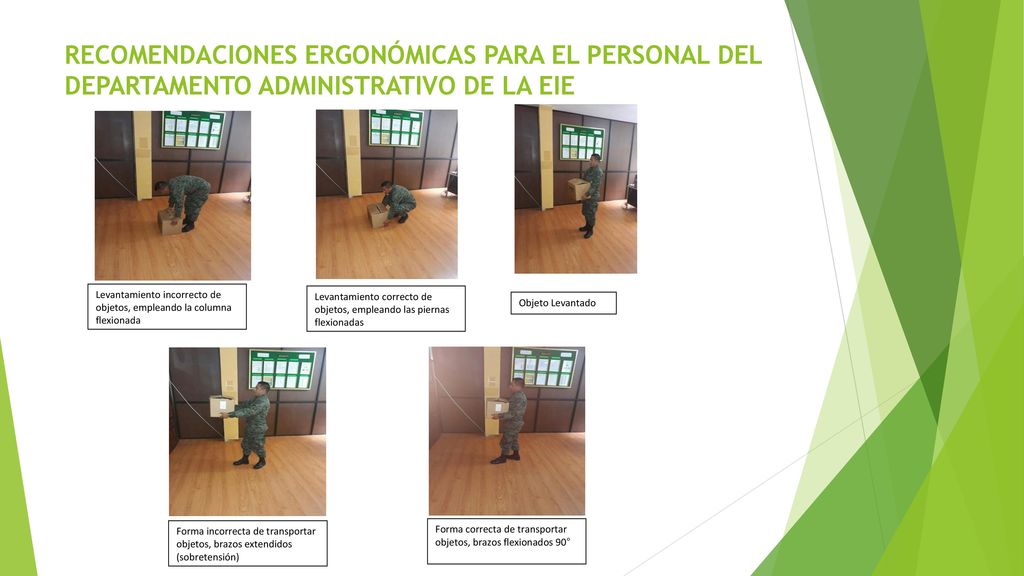 RECOMENDACIONES ERGONÓMICAS PARA EL PERSONAL DEL DEPARTAMENTO ADMINISTRATIVO DE LA EIE