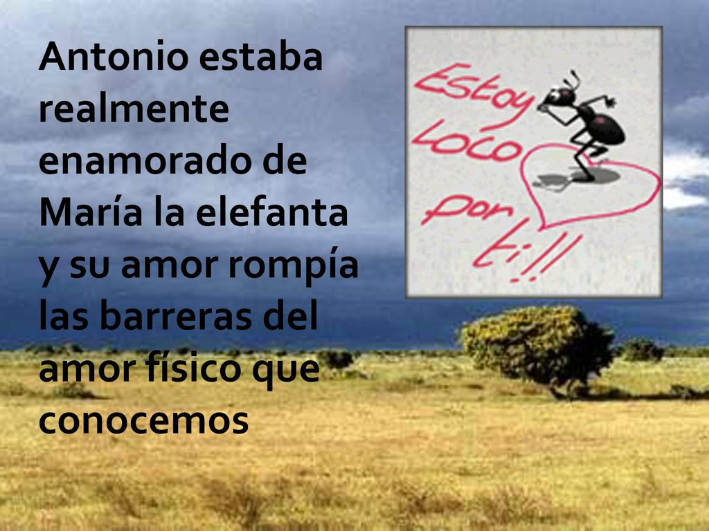 Antonio estaba realmente enamorado de María la elefanta y su amor rompía las barreras del amor físico que conocemos