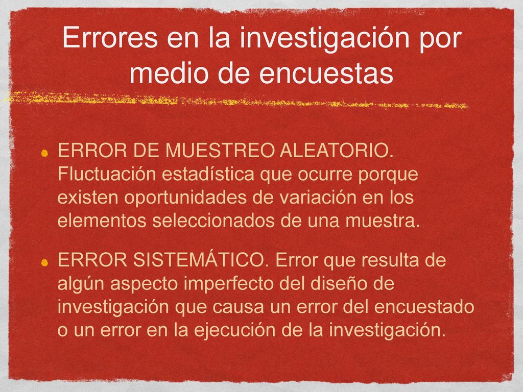 Errores en la investigación por medio de encuestas