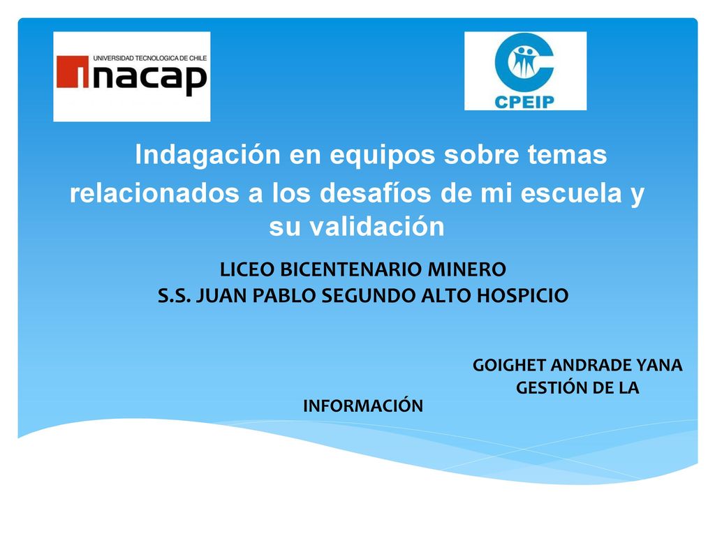 Indagación en equipos sobre temas relacionados a los desafíos de mi escuela y su validación
