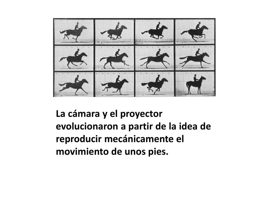 La cámara y el proyector evolucionaron a partir de la idea de reproducir mecánicamente el movimiento de unos pies.