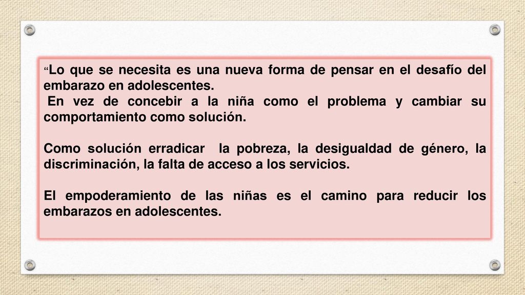 Lo que se necesita es una nueva forma de pensar en el desafío del embarazo en adolescentes.