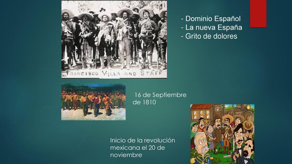 - Dominio Español - La nueva España - Grito de dolores