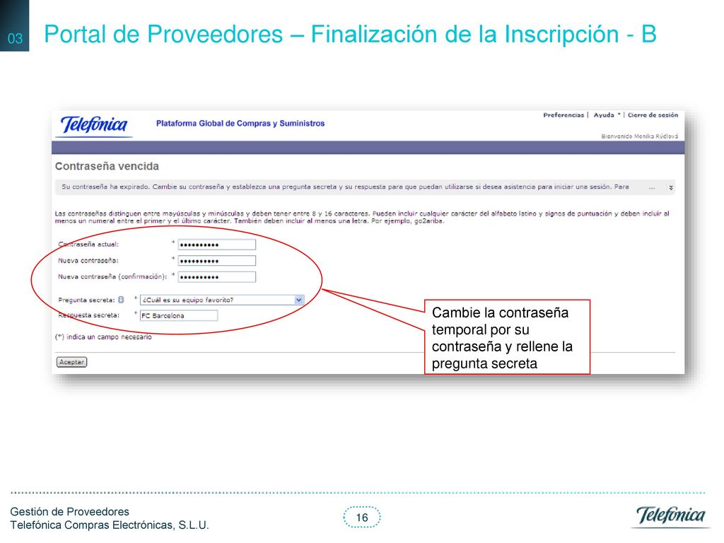 Portal de Proveedores – Finalización de la Inscripción - B