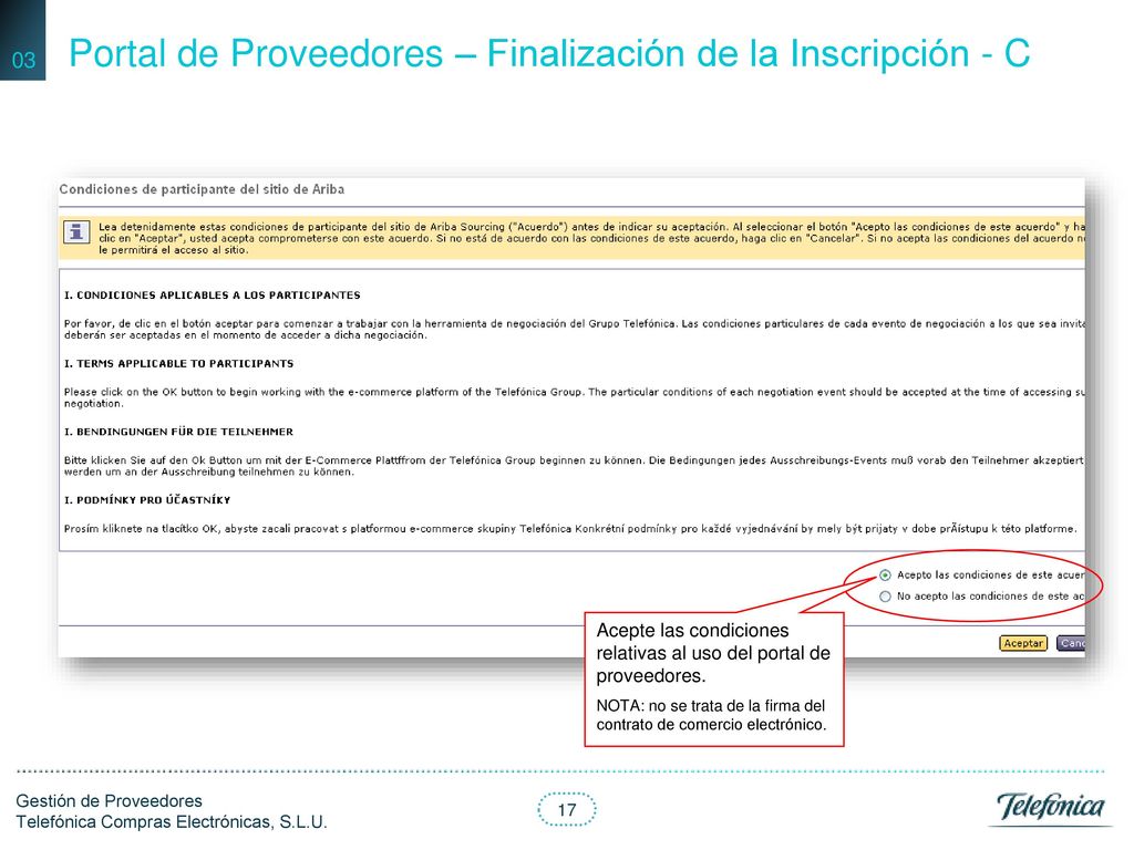 Portal de Proveedores – Finalización de la Inscripción - C